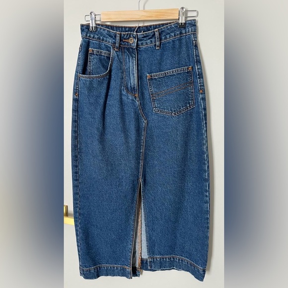 Collusion Dresses & Skirts - Collusion Classic Blue Denim Midi Asymmetrical Skirt size US 4